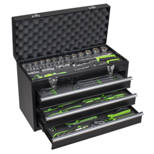 Siegen Portable Tool Chest 3 Drawer with 98pc Tool Kit - S01266