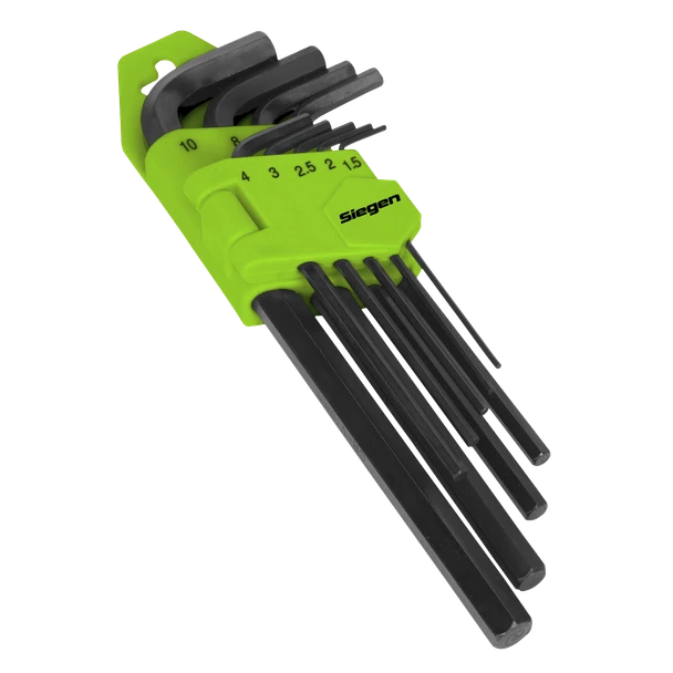 Sealey Siegen Long Hex Key Set 9pc - Partcode - S01091